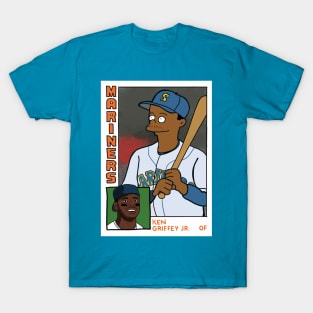 Homer at the Bat - Ken Griffey Jr. Simpsons Parody Baseball Card Tee T-Shirt